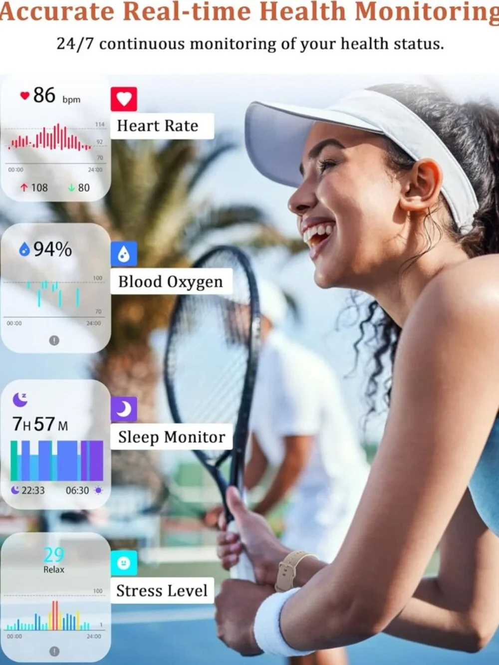 44mm Smartwatch with Alexa, Waterproof Fitness Tracker, Heart Rate & Sleep